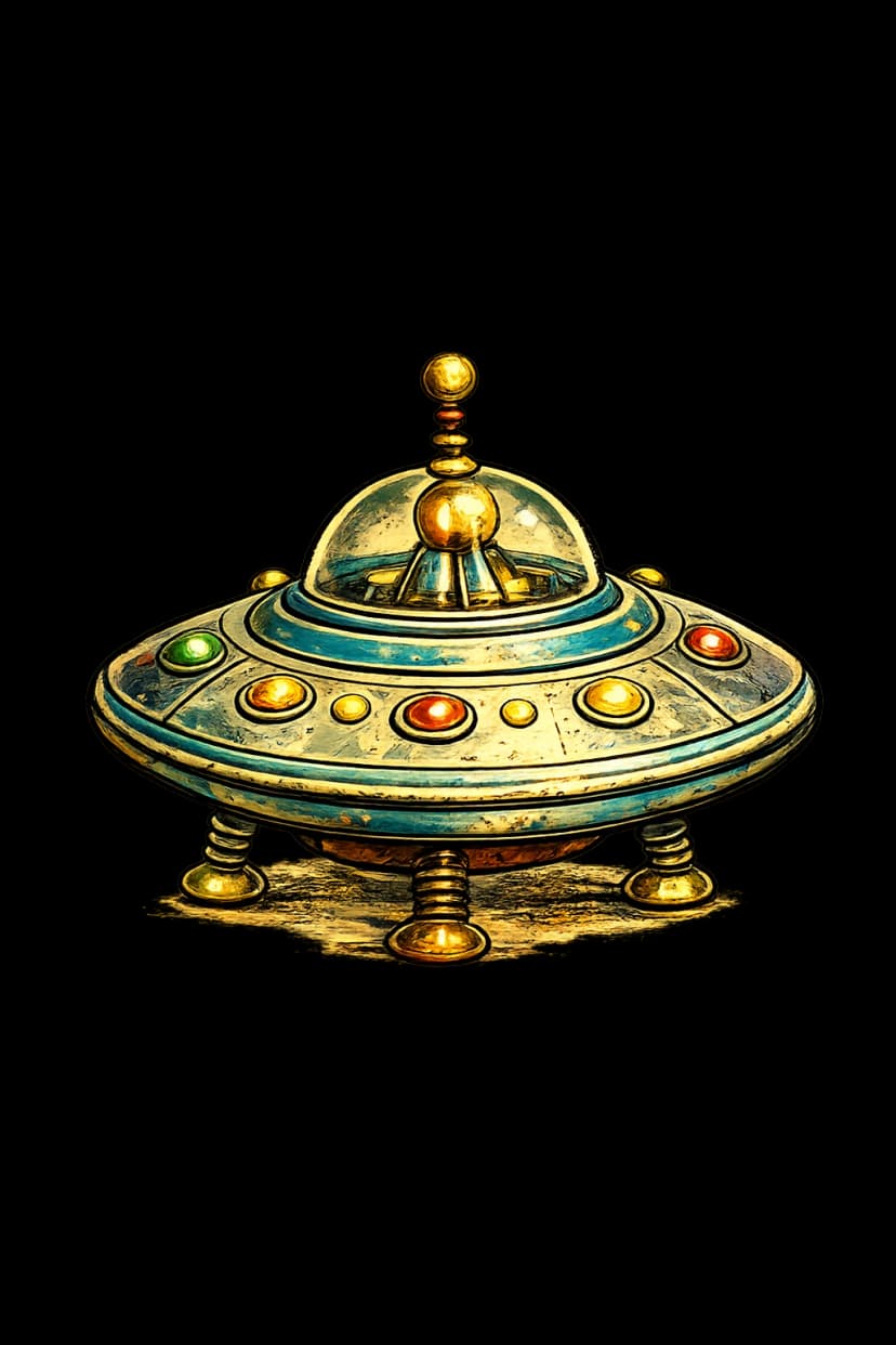 Vintage tin UFO saucer toy
